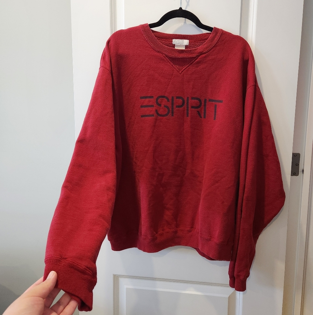 ESPRIT Maroon Logo Pullover Sweatshirt - Picture 2 of 4